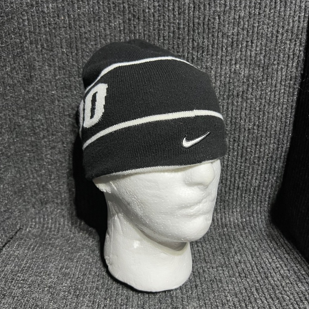 Nike Beanie Colorado Buffaloes OS Black White Knit Hat Swoosh Y2K Football